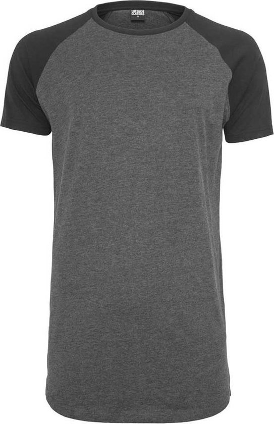 Urban Classics - Shaped Raglan Long Heren T-shirt - XL - Grijs/Zwart
