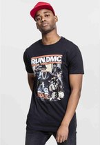 Urban Classics Run DMC Heren Tshirt -XS- Run DMC King of Rock Zwart