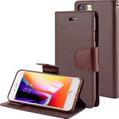 GOOSPERY SONATA DAGBOEK voor iPhone 8 Plus & 7 Plus Zakelijke stijl magnetische sluiting Horizontale flip lederen tas met houder & kaartsleuven & portemonnee (bruin)