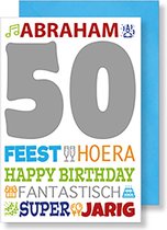 6x double carte de voeux avec enveloppe - Félicitations - Abraham - 50-11,5 x 17 cm