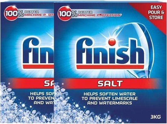 Finish Vaatwaszout | vaatwasmachine zout | korrels | voorkomt kalkafzetting | 2 x 3 (6KG) | Voordeelverpakking