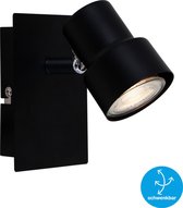 Briloner Leuchten ROCK - wandlamp - spot draaibaar - inclusief 1xLED GU10 5W - 460lm - 3.000K warm wit - zwart