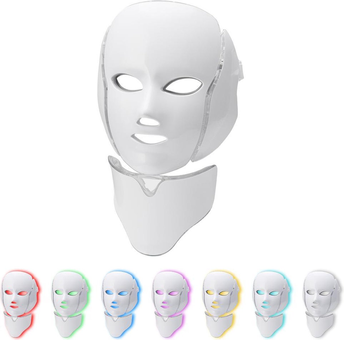 Masque LED - Luminothérapie - Visage et Cou - 7 Couleurs
