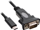 InLine USB-C (m) naar 9-pins SUB-D met schroeven (m) seriële RS232 adapter / FTDI chip - 0,30 meter