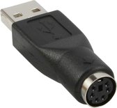 USB-A (m) - Mini DIN 6-pins PS/2 (v) adapter / zwart