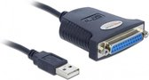Delock - USB 1.1 naar Parallel Kabel - Zwart - tot 1 meter