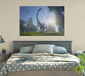 Dinosaurus langnek surprise (Alamosaurus) - Foto op Canvas - 150 x 100 cm