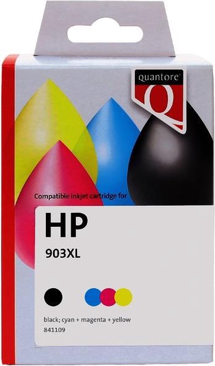 Inktcartridge quantore hp 3h251cn 903xl hc zw+3kl | Blister a 4 stuk