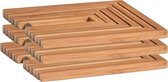 3x Bamboe houten pannenonderzetters uitklapbaar 19-34 x 19 cm - Zeller - Keukenbenodigdheden - Kookbenodigdheden - Pannen/schalen onderzetters van hout
