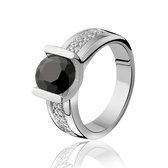 ZINZI zilveren ring zwart ZIR576Z