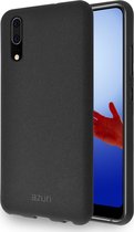 Azuri flexibele cover met zandtextuur - zwart - voor Huawei P20