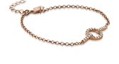 ZINZI zilveren fantasie armband rosé verguld wit 17-20cm ZIA1063R