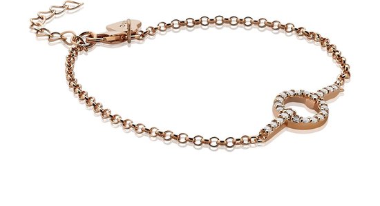 ZINZI zilveren fantasie armband rosé verguld wit 17-20cm ZIA1063R | bol.com