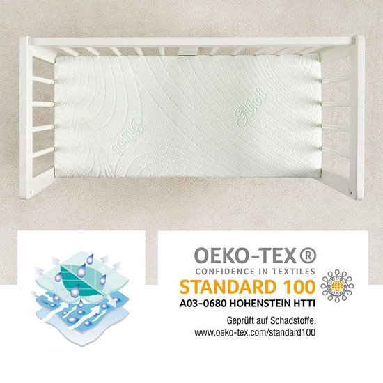 Wiegmatras baby Frederic met biologische wol 8 cm Dormiente eco