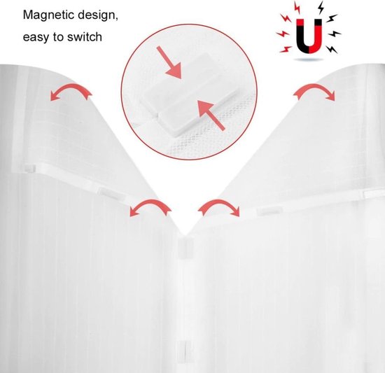 Magnetisch Vliegengordijn - Hordeur - Muggengaas Deur - Verstelbaar Deurgordijn - Horgordijn - Magnetische Sluiting - Wit- 210x100CM - Imperatoris