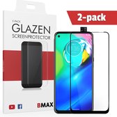 2-pack BMAX geschikt voor de Glazen Screenprotector Motorola G8 Power Full Cover Glas / Met volledige dekking / Beschermglas / Tempered Glass / Glasplaatje