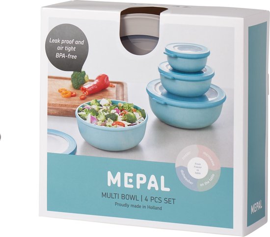 Mepal - Multikom Cirqula vershouddoos set - 350 + 750 + 1250 + 2250 ml - Rond - Nordic white van Mepal — afbeelding 2