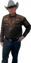 Running Bear Western Shirt Geborduurd Gitaren maat 4XL