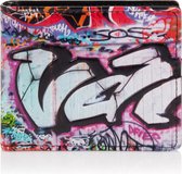 Shagwear Portemonnee - Stoere Billfold Heren Portemonnee - Mannen - Kunstleer - Kleurrijke Graffiti (0507W)