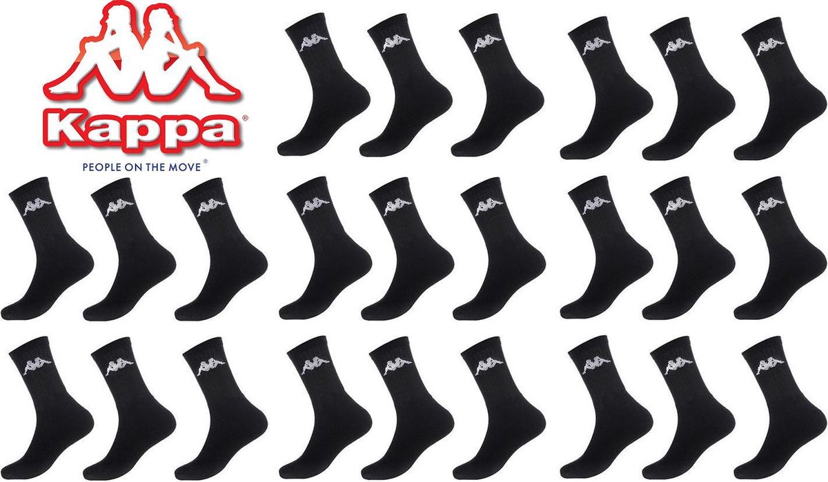 Kappa zwarte sport sokken mega multipack 12 paar maat 43/46