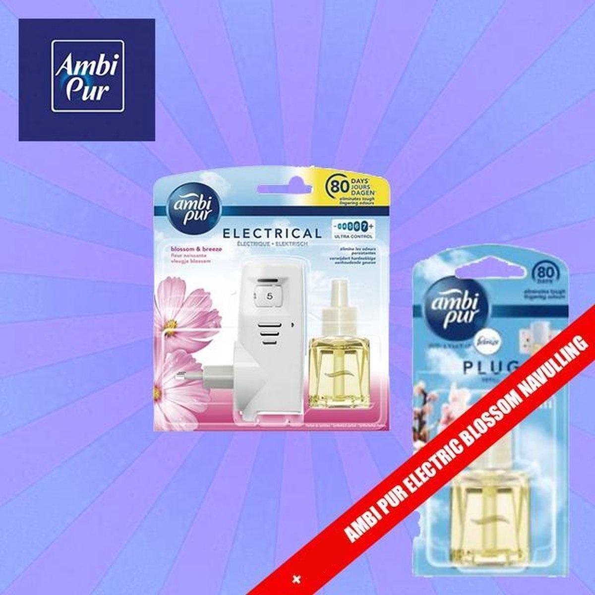 Ambi Pur Electric Flowers & Spring Blossom Navulling 80 Dagen + Ambi Pur Electric Blossom Navulling