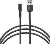 UNIQ Accessory USB Type-C Cable 100cm snellader dataoverdracht Nylon - Zwart