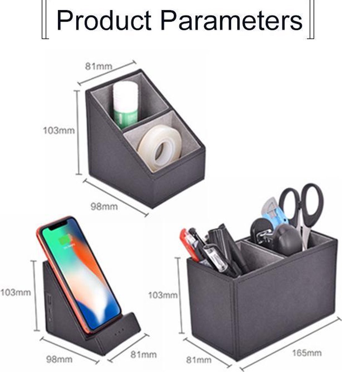 Belle Vous desk organizer with 6 adjustable compartments - Caddy for