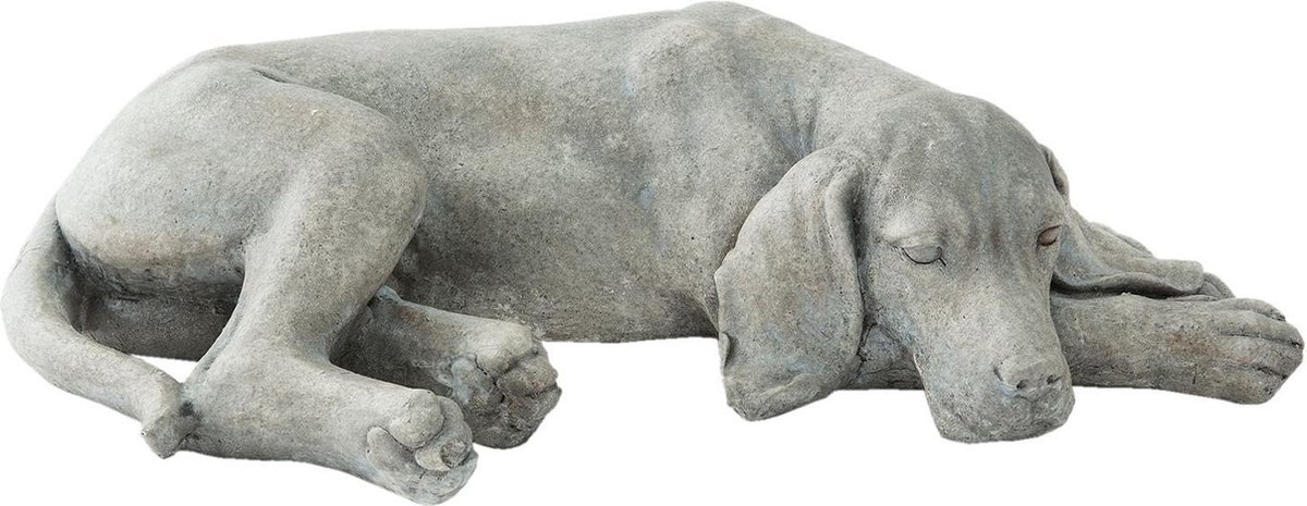 Clayre & Eef Beeld Hond 58x35x15 cm Grijs Polyresin