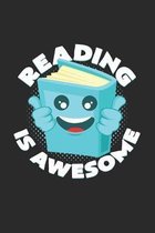 Reading is awesome: 6x9 Reading - dotgrid - dot grid paper - notebook - notes