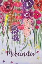 Miranda: Personalized Lined Journal - Colorful Floral Waterfall (Customized Name Gifts)