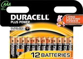 Duracell Plus alkaline AAA-batterijen, verpakking van 12