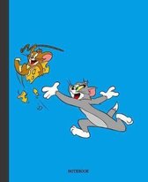 Notebook: Cartoon Tom and Jerry Soft Glossy Cover Graph Paper Pages Book 7.5 x 9.25 Inches 110 Pages