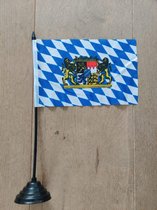 Tafelvlag - Oktoberfest - Bierfeest - Blauw wit -Decoratie - Bayern vlag - Oktoberfestvlag - vlaggetjes - feestartikel - feestdecoratie