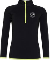 FitProWear Cool Fit Sweatshirt Zwart Geel Maat M - Dames - Stretch - Vest - Sportkleding - Trainingskleding - Polyester - Ritssluiting - Sweater - Hoodie -