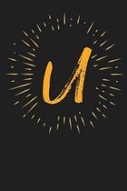 U: Monogram Style Design, Dot-Grid, 120 Page Notebook