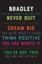 Bradley You Are Stronger Than You Think Never Quit Prove Them Wrong Dream Big You Have What It Takes Think Positive You Are Worth It Dont Stop Believi