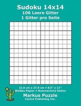 Sudoku 14x14 - 106 leere Gitter: 1 Gitter pro Seite; 21,6 cm x 27,9 cm; 8,5'' x 11''; Wei�es Papier; Seitenzahlen; Su Doku; Nanpure; 14 x 14 R�tseltafel