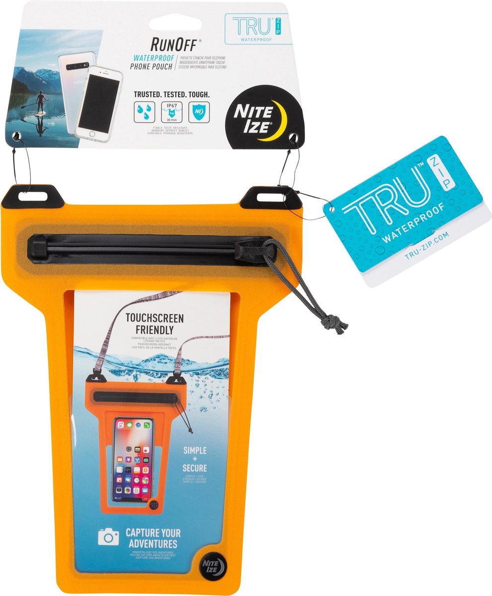 Nite Ize RunOff Waterdichte Telefoon zakje oranje met TRU Zip rits
