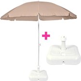 Parasol Ø 200 cm Ecru + Parasolvoet 10 Liter