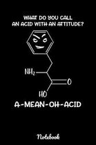 What Do You Call An Acid With An Attitude? A-Mean-Oh-Acid Notebook: Funny Chemistry Joke Notebook