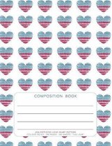 USA Patriotic Love Heart Pattern - Composition Book
