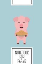 Notebook for Farms: Lined Journal with Pig with Cake Design - Cool Gift for a friend or family who loves birthday presents! - 6x9'' - 180 W