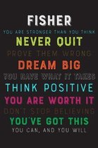 Fisher You Are Stronger Than You Think Never Quit Prove Them Wrong Dream Big You Have What It Takes Think Positive You Are Worth It Dont Stop Believin