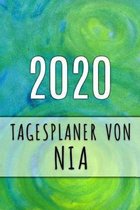 2020 Tagesplaner von Nia: Personalisierter Kalender für 2020 mit deinem Vornamen