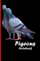 Pigeons Notebook: Beautiful notebook with bird motive. 6''x9'' inch