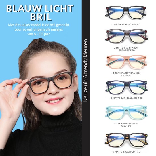 BB Select| Anti blauw licht bril kinderen | 6 tot 12 jaar | unisex |zowel  jongens als... | bol.com