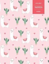 Wide Ruled Notes 110 Pages: Cactus Notebook for Kids, Teens and Students - Succulent Llama Pattern