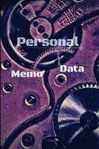 Personal Data Memo Notes Book Diary Blue: Personal Data Memo Notes Book Diary Blue Line