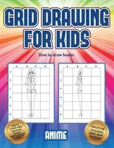 How to draw books (Grid drawing for kids - Anime)