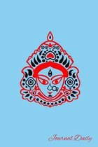 Journal Daily: Traditional Goddess Durga Notebook, Mandala Backcover, Lined Blank Journal, 6 x 9, 120 Cream Color Pages, Matte Finish